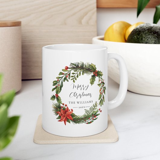Bloemengroen Familie Kerst Custom Koffiemok