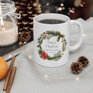 Bloemengroen Familie Kerst Custom Koffiemok