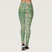 Bloemengroen grijs tegel leggings (Achterkant)