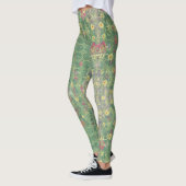 Bloemengroen grijs tegel leggings (Links)