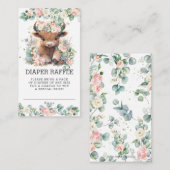 Bloemengroen Hoogland Koe Baby Luier Raffle Informatiekaartje (Voorkant / Achterkant)