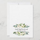 Bloemengroen Ivoor Bruids Douche Uitnodigingen (Achterkant)