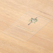 Bloemengroen Ivoor Roos Gold Cross Girl Doop Acryl Uitnodigingen (Laagn)