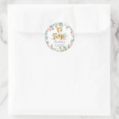 Bloemengroen Kangoeroe Douche Verjaardagsgunst Ronde Sticker (Tas)