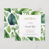 Bloemengroen minimaal kalligrafie Vrijgezellenfees Kaart (Voorkant / Achterkant)