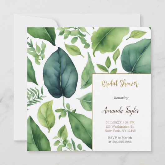 Bloemengroen minimaal kalligrafie Vrijgezellenfees Kaart (Voorkant)