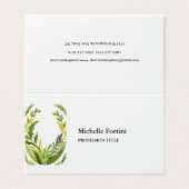 Bloemengroen Modern Elegant Plain Minimalist Visitekaartje (Buitenkant ongevouwen)
