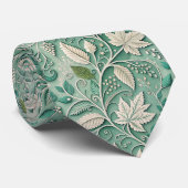 Bloemengroen paisleypatroon stropdas (Opgerold)