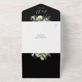 Bloemengroen QR Code Script bruiloft foto All In One Uitnodiging (Buitenkant)