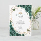 Bloemengroen Quinceanera Programma van Gebeurtenis (Staand voorkant)