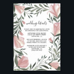 Bloemengroen  roze bruiloft invoegen Kaarten<br><div class="desc">Bloemengroen  roze bruiloft invoegen Kaarten - beschikt over een waterverf ontwerp van blush roze bloemen en groen. Dit ontwerp bevat ook moderne en elegante lettertypen voor de tekstindeling.</div>