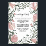 Bloemengroen  roze bruiloft invoegen Kaarten<br><div class="desc">Bloemengroen  roze bruiloft invoegen Kaarten - beschikt over een waterverf ontwerp van blush roze bloemen en groen. Dit ontwerp bevat ook moderne en elegante lettertypen voor de tekstindeling.</div>