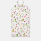 Bloemengroen Roze strik Rustiek Baby shower Cadeaulabel (Achterkant)