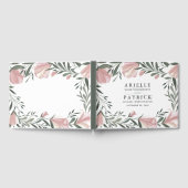 Bloemengroen rustiek bruiloft gastenboek (Volledig)