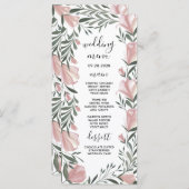 Bloemengroen  Rustiek Bruiloft Menu Kaarten (Voorkant / Achterkant)