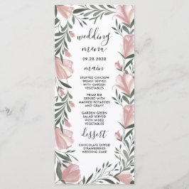 Bloemengroen  Rustiek Bruiloft Menu Kaarten