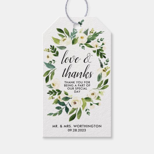 Bloemengroen rustieke bruiloft gunst Labels Cadeaulabel (Voorkant)