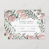 Bloemengroen  rustieke bruiloft RSVP Kaarten (Voorkant / Achterkant)