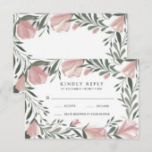 Bloemengroen  rustieke bruiloft RSVP Kaarten Kaartje (Voorkant / Achterkant)
