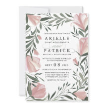 Bloemengroen  rustieke bruiloft uitnodigingen