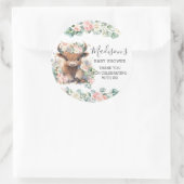 Bloemengroen Schattigee Highland Koe Dank u voor u Ronde Sticker (Tas)