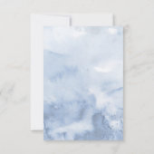 Bloemengroen Stoffig Blauw Bruiloft RSVP Kaartje (Achterkant)