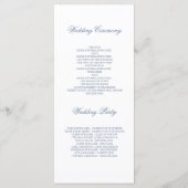 Bloemengroen stoffige blauwe tuin bruiloft program programmakaart (Achterkant)