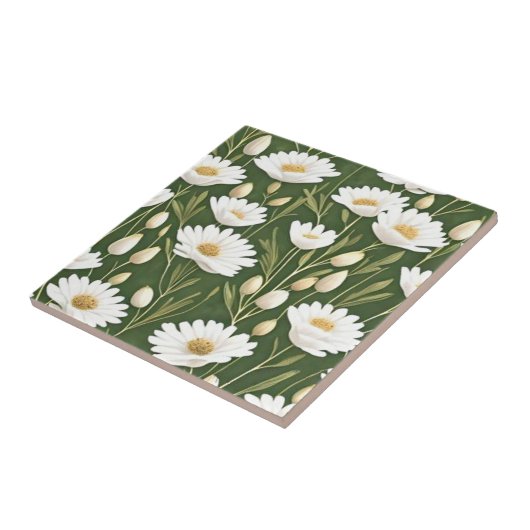 bloemengroen tegeltje (Zijkant)