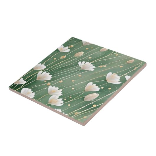 bloemengroen tegeltje (Zijkant)