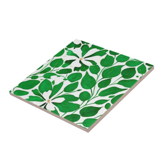 bloemengroen tegeltje (Zijkant)