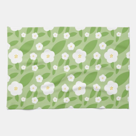 Bloemengroen Theedoek (Horizontaal)