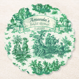  bloemengroen toile jouy Vrijgezellenfeest, Kartonnen Onderzetters