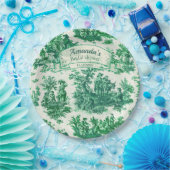  bloemengroen toile jouy Vrijgezellenfeest, Papieren Bordje (Feest)