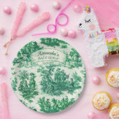  bloemengroen toile jouy Vrijgezellenfeest, Papieren Bordje (Feest)