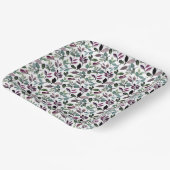 Bloemengroen Waterverf Occasion Name Papieren Bordje (Gebogen)