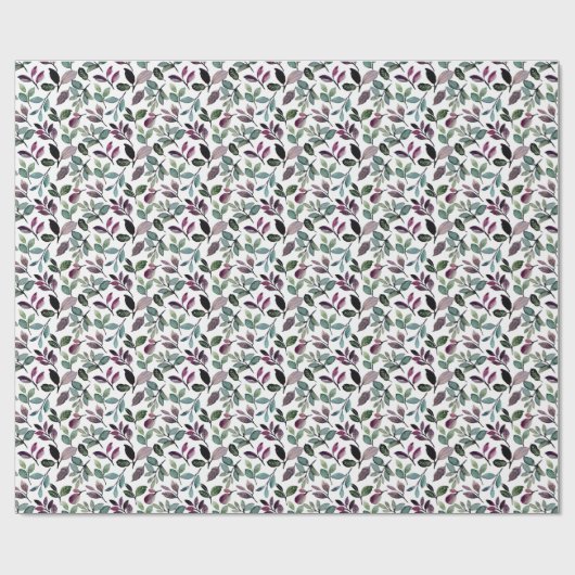 Bloemengroen Waterverf Occasion Pattern Cadeaupapier (Vlak)