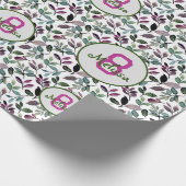 Bloemengroen Waterverf Verjaardagsnaam Cadeaupapier (Hoek)