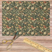 Bloemengroen William Morris Geïnspireerd Monogram Tissuepapier