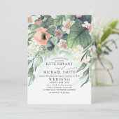 Bloemengroen Zomertuin Romantische bruiloft Kaart (Staand voorkant)