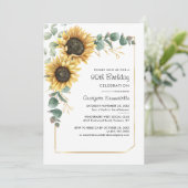 Bloemengroen Zonnebloem 90ste verjaardagsfeestje Kaart (Staand voorkant)