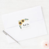 Bloemengroen Zonnebloem Bloom Bruiloft Dank u Vierkante Sticker (Envelop)