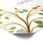  Bloemengroen Zwaan Baby shower Welkom Poster (Hoek)