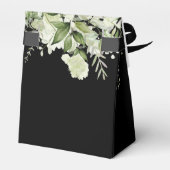 Bloemengroen zwart-wit Vrijgezellenfeest Bedankdoosjes (Achterkant)