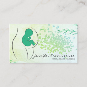Bloemengroene Doula Geboorte Coach Zwanger Visitekaartje