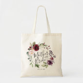 Bloemengroene Krans Burgundy Blush Moeder van de B Tote Bag (Voorkant)