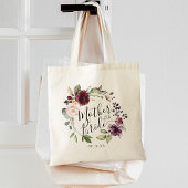 Bloemengroene Krans Burgundy Blush Moeder van de B Tote Bag