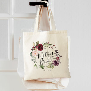 Bloemengroene Krans Burgundy Blush Moeder van de B Tote Bag