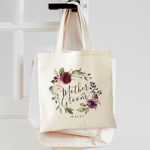 Bloemengroene Krans Burgundy Blush Moeder van de B Tote Bag