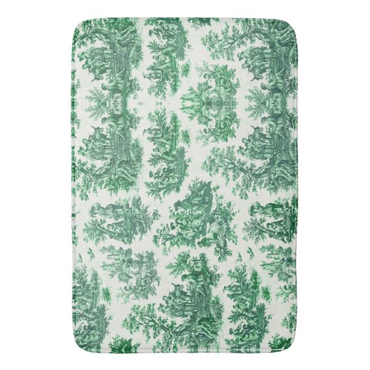  bloemengroene toile jouy badmat (Voorkant Verticaal)