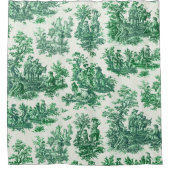  bloemengroene toile jouy douchegordijn (Voorkant)